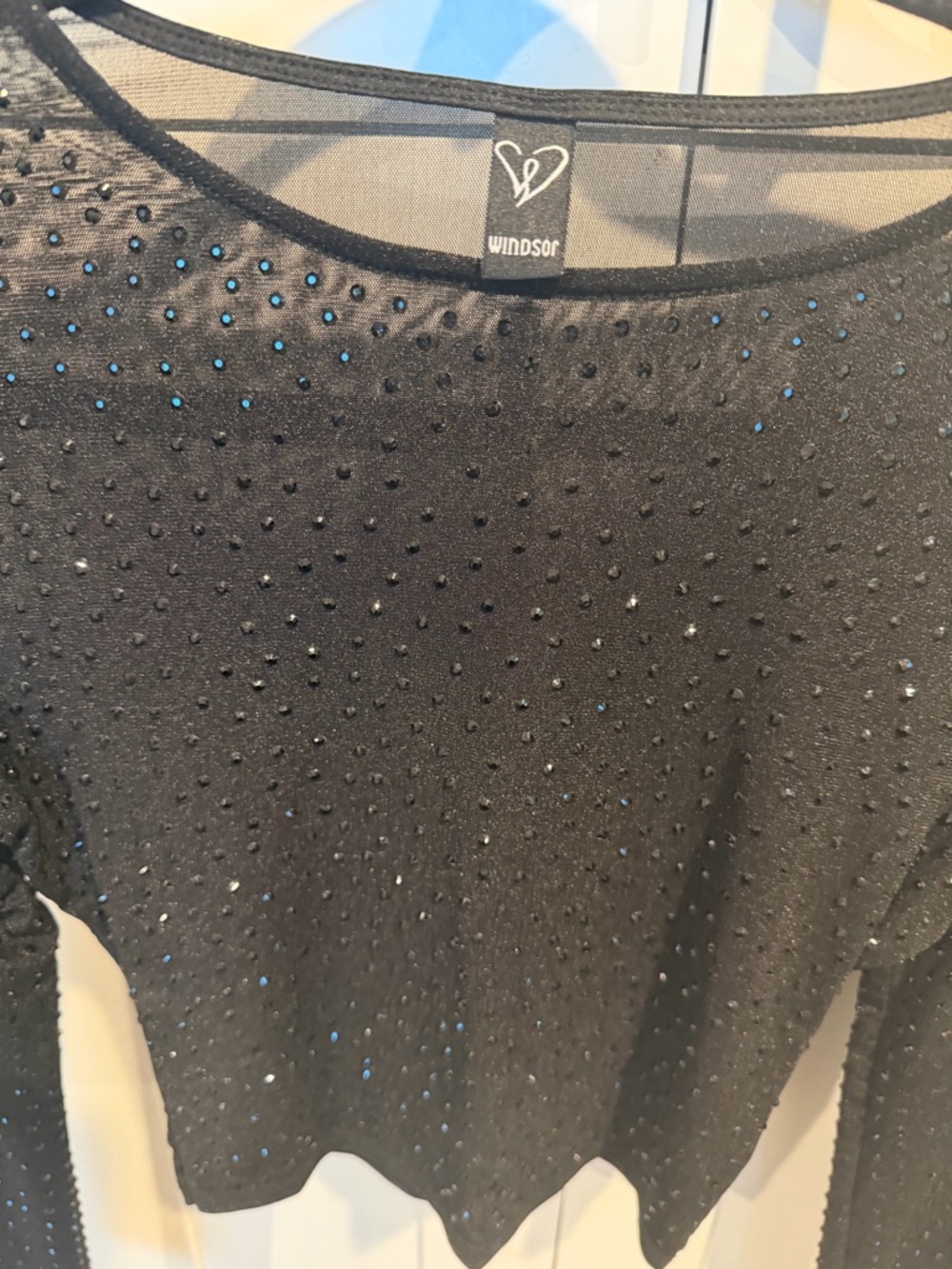 Windsor Sheer Crystal-Studded Crop Top - Picture 3 of 3